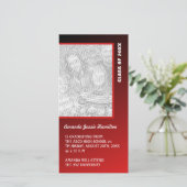 Faire-part de graduation rouge foncé (Debout devant)