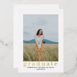 Faire-part de graduation simple avec photo