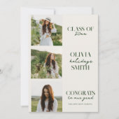 Faire-part de graduation simple avec photos (Devant)