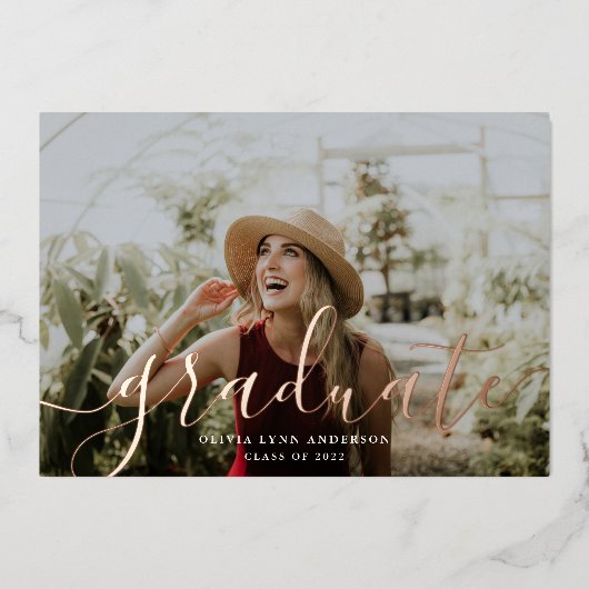 Faire-part de graduation simple de la bobine de sc (Recto)