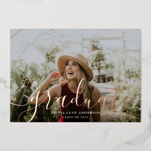 Faire-part de graduation simple de la bobine de sc (Recto)