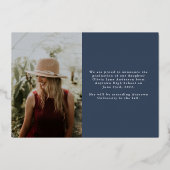 Faire-part de graduation simple de la bobine de sc (Verso)