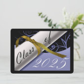 Faire-part de graduation Sky Blue et Gold (Debout devant)