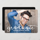 Faire-part de graduation stylish Strokes (Devant / Derrière)