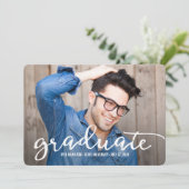 Faire-part de graduation stylish Strokes (Debout devant)