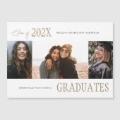 Faire-part de graduation Trio Multiphoto moderne (Devant)