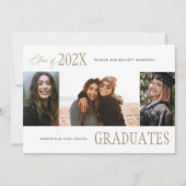 Faire-part de graduation Trio Multiphoto moderne (Devant)