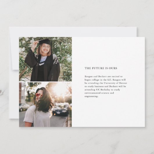 Faire-part de graduation Trio Multiphoto moderne (Dos)