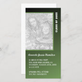 Faire-part de graduation vert foncé (Devant / Derrière)