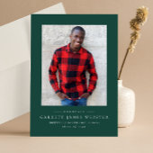 Faire-part de graduation verte classique simple