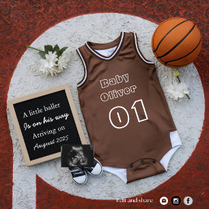 Faire-part de grossesse à bille de basket mini-bal