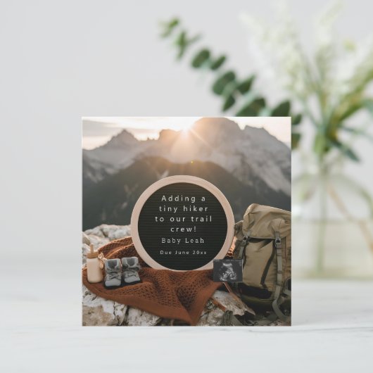Faire-part de grossesse à thème randonnée (Debout devant)