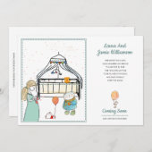 Faire-part de grossesse aquarelle bébé garçon (Devant / Derrière)