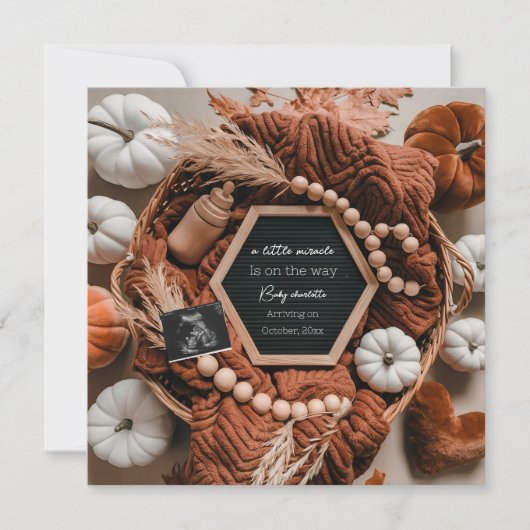 Faire-part de grossesse automnale mûre (Devant)