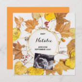 Faire-part de grossesse automne Feuilles d'automne (Devant / Derrière)