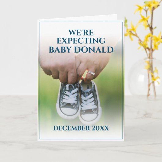 Faire-part de grossesse avec chaussures pour bébés (Fleur jaune)