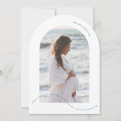 faire-part de grossesse bébé bleu avec arche photo (Devant)