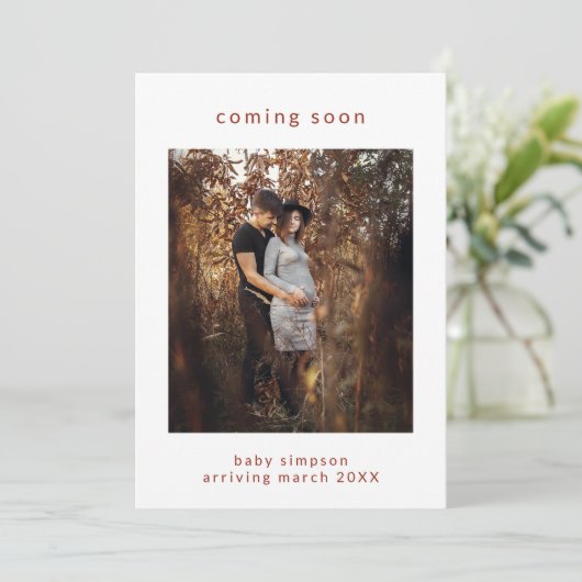 Faire-part de grossesse Bientôt Carte de vacances (Debout devant)