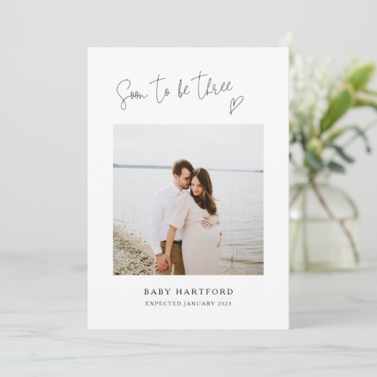 Faire-part de grossesse | Bientôt trois (Debout devant)