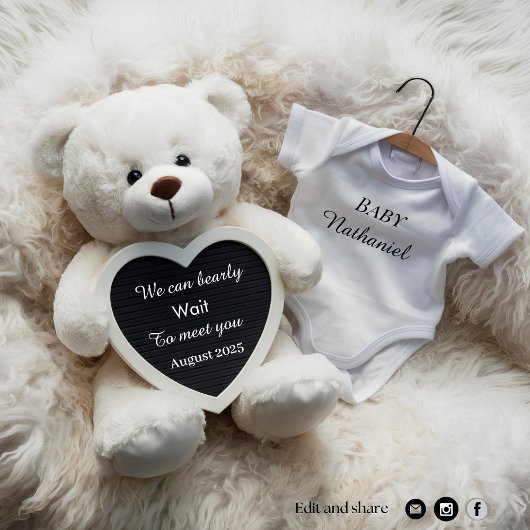 Faire-part de grossesse blanche adorable