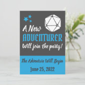 Faire-part de grossesse bleu DnD (Debout devant)