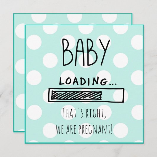 Faire-part De Grossesse Bleue Et Blanc (Devant / Derrière)