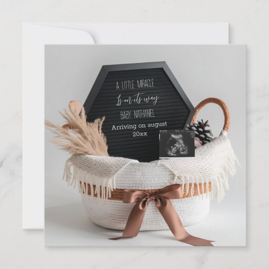 Faire-part de grossesse boho simple et élégant (Devant)