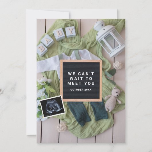 Faire-part de grossesse Carte d'accueil bébé, Genr (Devant)