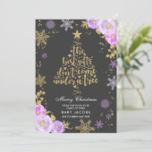 Faire-part de grossesse Carte de Noël Cadre floral (Debout devant)