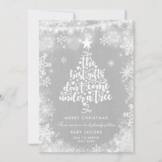 Faire-part de grossesse Carte de Noël Cadre rustiq (Devant)