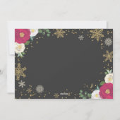 Faire-part de grossesse Carte photo de Noël Floral (Dos)