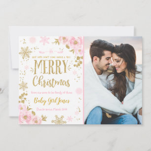 Faire-part de grossesse Carte photo de Noël Or