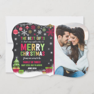Faire-part de grossesse Carte photo de Noël Rouge