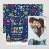 Faire-part de grossesse Carte photo de Noël Rouge (Devant / Derrière)