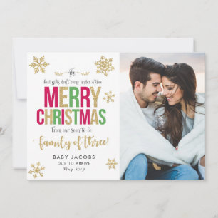 Faire-part de grossesse Carte photo de Noël simple