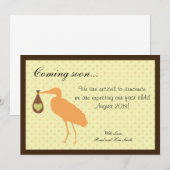 Faire-part de grossesse cigogne personnalisée (Devant / Derrière)