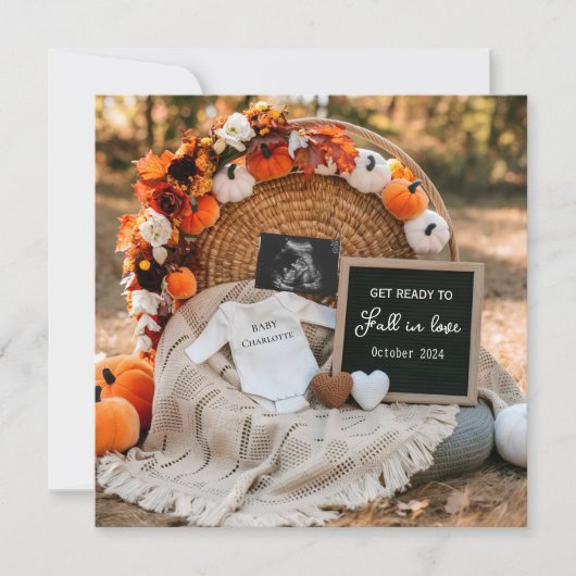 Faire-part de grossesse citrouille d'automne (Devant)