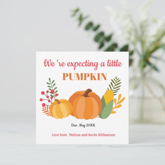 Faire-part de grossesse Citrouille mignonne (Debout devant)