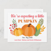 Faire-part de grossesse Citrouille mignonne (Devant / Derrière)