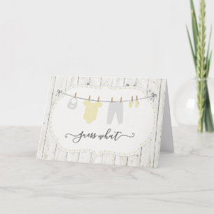 Faire-part de grossesse Clothèse rustique