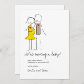 Faire-part de grossesse, couleurs neutres (Devant / Derrière)