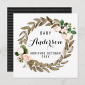 Faire-part de grossesse - couronne d'automne (Devant / Derrière)