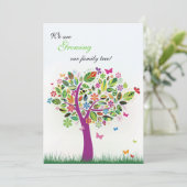 Faire-part de grossesse dans l'arbre florissant (Debout devant)
