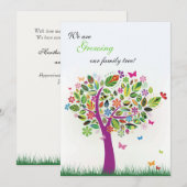 Faire-part de grossesse dans l'arbre florissant (Devant / Derrière)