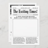 Faire-part de grossesse dans le journal (Devant / Derrière)