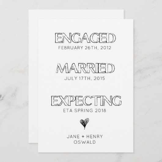 Faire-part de grossesse dans le scénario de référe (Devant / Derrière)