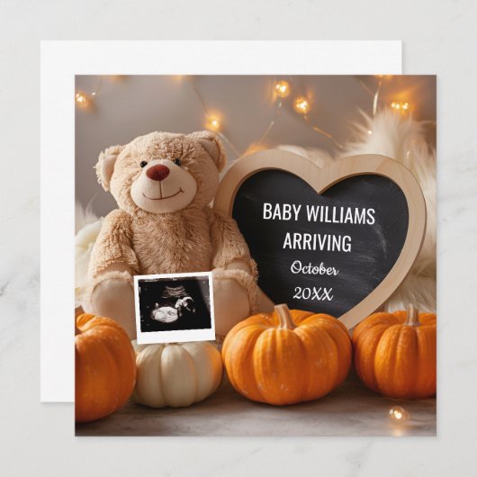 Faire-part de grossesse d'automne médias sociaux (Devant / Derrière)