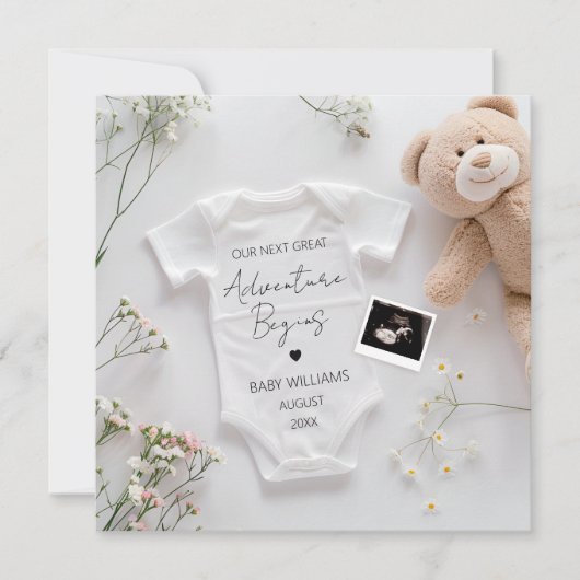 Faire-part de grossesse d'aventure moderne (Devant)