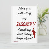 Faire-part de grossesse de carte de Saint-Valentin (Debout devant)