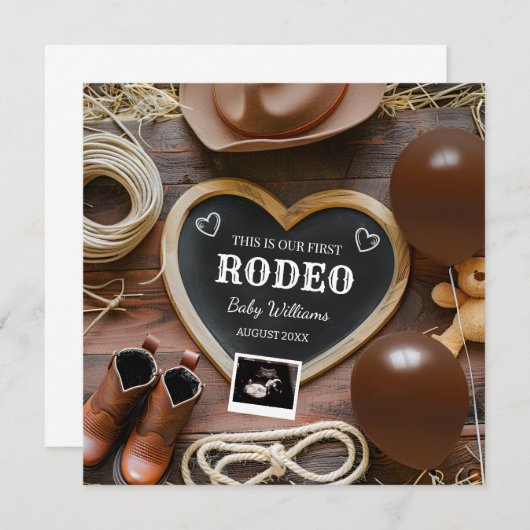 Faire-part de grossesse de cowboy occidental (Devant / Derrière)